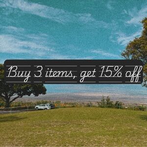 Buy 3 Items Get 15% Off Sign